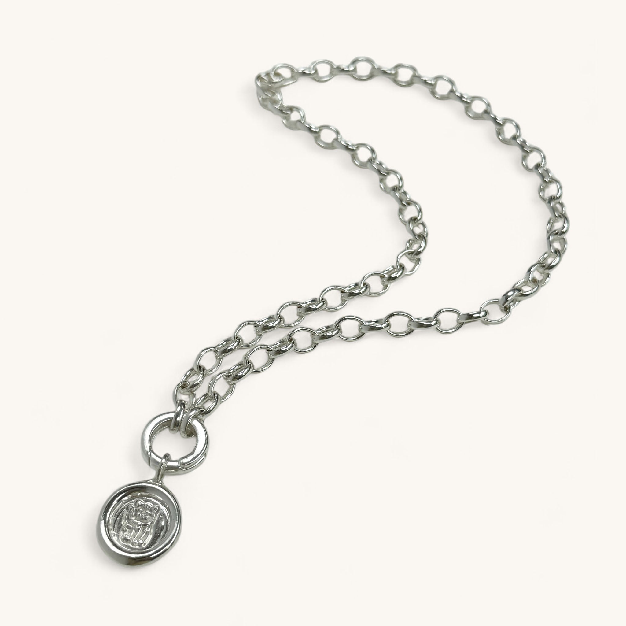 Jennifer Loiselle Belcher Chain Silver Stacker Charm Necklace