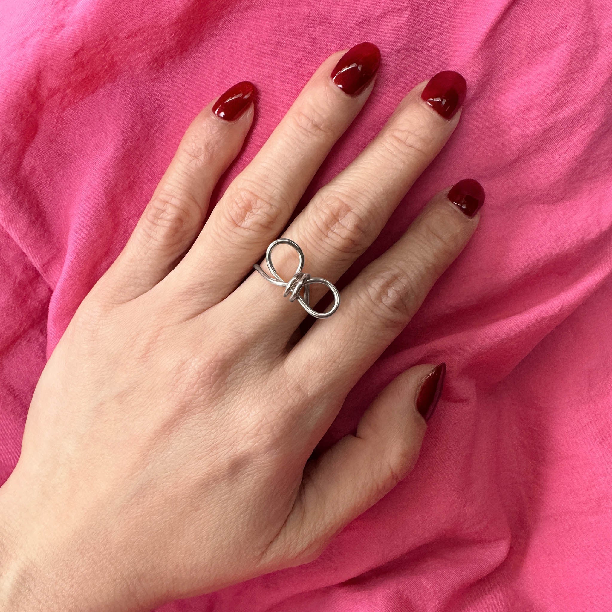 Jennifer Loiselle bow ring in recycled silver