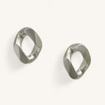 Jennifer Loiselle curb chain stud earrings in silver