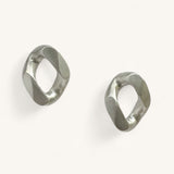 Jennifer Loiselle curb chain stud earrings in silver