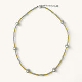 Jennifer Loiselle Japanese glass seed bead necklace with pearls