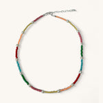 Jennifer Loiselle Japanese multi-coloured glass seed bead and pearl handmade necklace