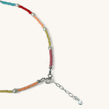 Jennifer Loiselle Japanese multi-coloured glass seed bead and pearl handmade necklace