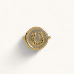 Jennifer Loiselle lucky horseshoe handmade ring in recycled silver and gold vermeil