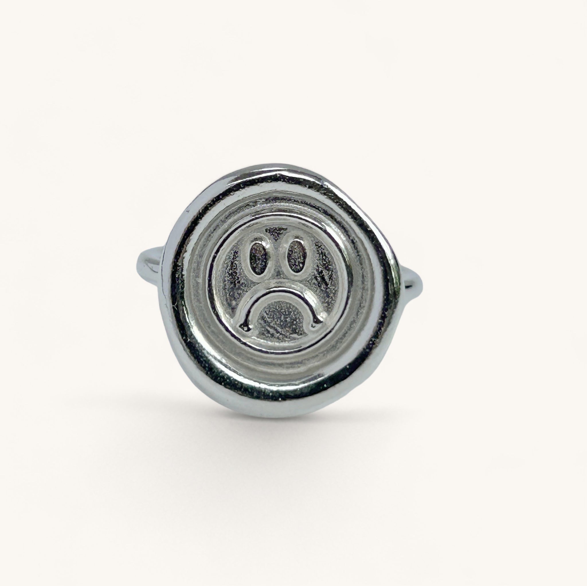 Jennifer Loiselle recycled Silver Sad Face Ring