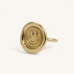 Jennifer Loiselle Smiley Face Gold Vermeil Ring