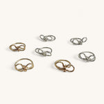 Jennifer Loiselle bow rings in recycled silver and gold filled